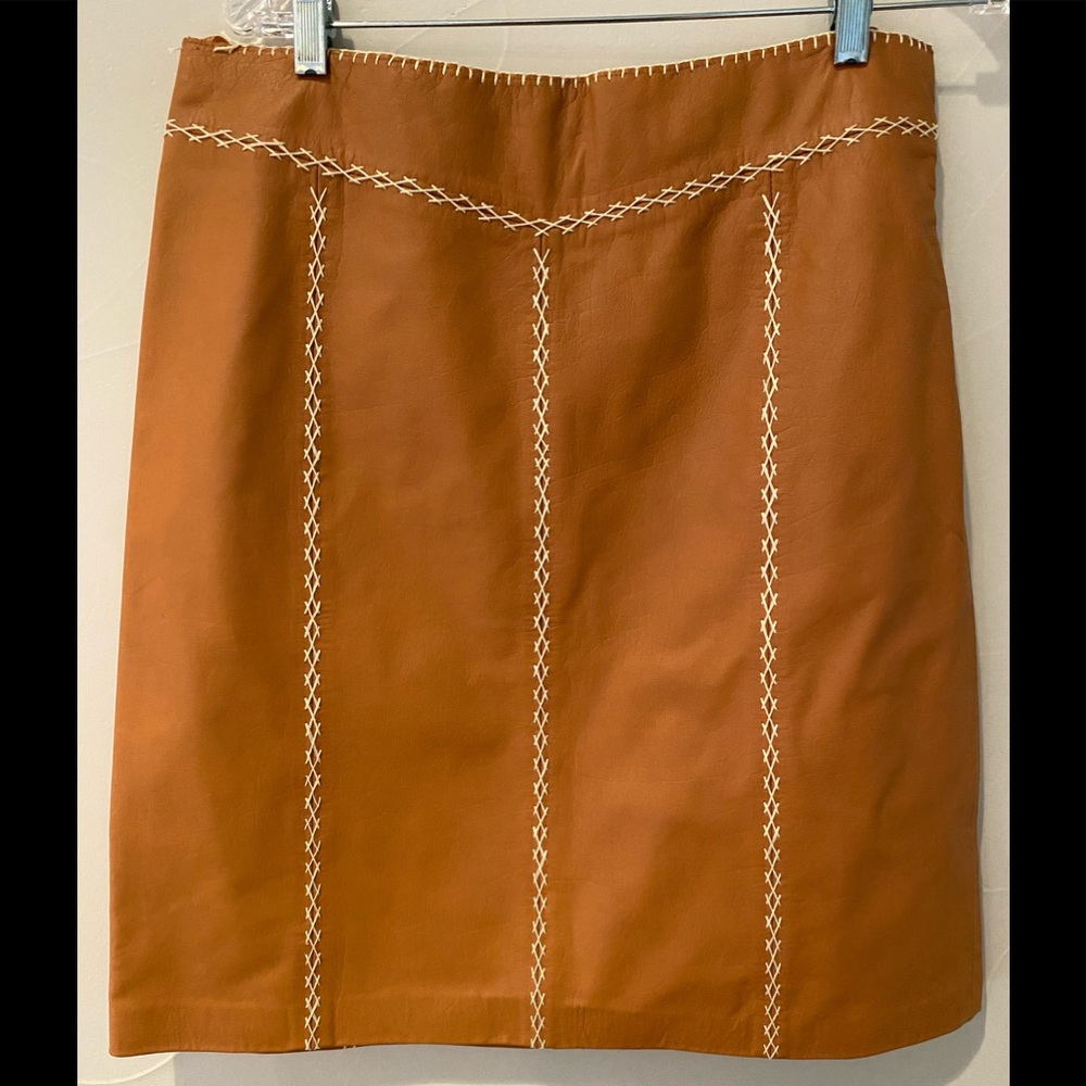 Caramel Leather Skirt Size 12